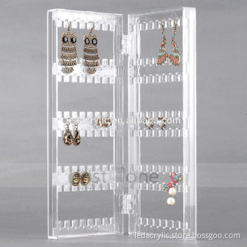 Acrylic Clear Jewellery Earrings Studs Display Stand Holder Rack Folded